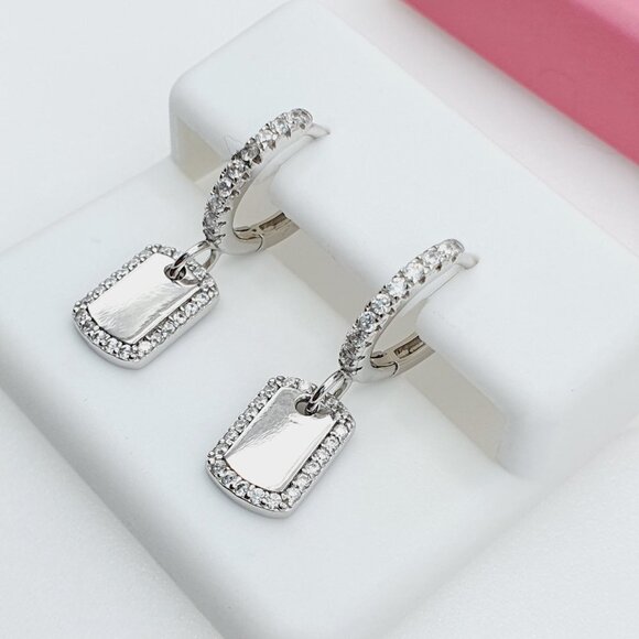 "925 Sterling Silver Cubic Zirconia Earrings, U19254687 - Picture 1 of 11